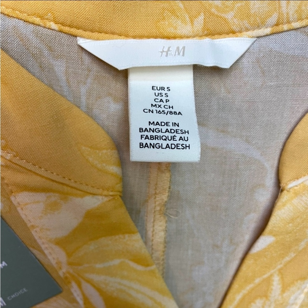H&M Floral Yellow Dress ~ New - Picture 2 of 12